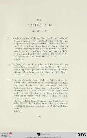 Tapisserien (Nr. 513-534)