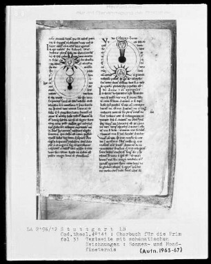 Chorbuch für die Prim — Textseite mit zwei schematischen Darstellungen, Folio 31recto