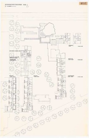 Neuordnung des Diplomatenviertels, Berlin-Tiergarten Schinkelwettbewerb 1966: Grundriss 3. und 4.Obergeschoss