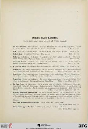 Ostasiatische Keramik ( Nr. 1-67)