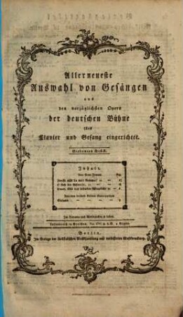 Allerneueste Auswahl von Gesängen aus den vorzüglichsten Opern der deutschen Bühne : fürs Clavier und Gesang eingerichtet, 7. Aus Don Jouan. Aus den beyden kleinen Savoyarden