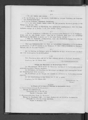 Übungen für Referendare Winterhalbjahr 1933/34, Verzeichnis d. Übungen, Verordnung über Bildung v. Anerbengerichten, Sprechstunden f. Referendare, Rechtskandidaten u. Studenten.