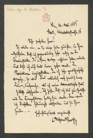 Brief an Unbekannt : 14.05.1885