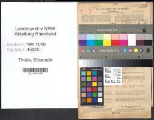 Entnazifizierung Elisabeth Thiele , geb. 20.11.1899 (Lehrerin)
