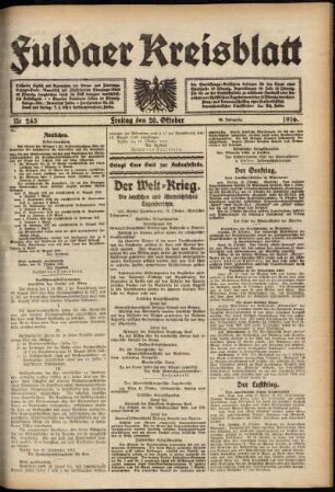 Ausgabe vom Freitag, den 20. Oktober 1916.
