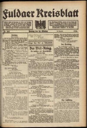 Ausgabe vom Freitag, den 20. Oktober 1916.