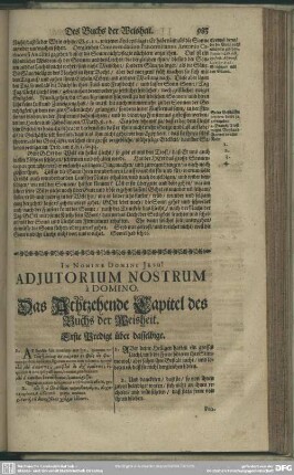 Das Achtzehende Capitel des Buchs der Weisheit