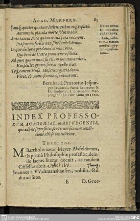 Index Professorum Academiae Marpurgensis