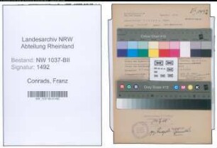 Entnazifizierung Franz Conrads , geb. 14.12.1885 (Buchhalter)