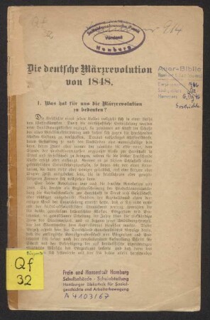 1. Was hat für uns die Märzrevolution zu bedeuten?
