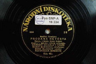 Prodaná nevěsta : duet z 1. jednání "Věrné milování" / Bedřich Smetana; Libreto Karel Sabina