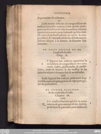 De Ivstice Fonciere & des exploictz d'icelle. Chapitre iiii.