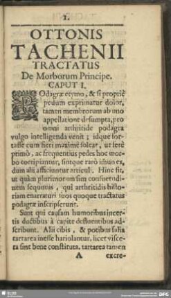 De Morborum Principe Caput I.