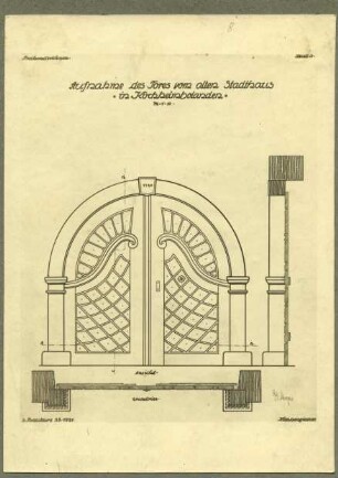 Aufnahme des Tores vom alten Stadthaus (1720 ), Baukurs