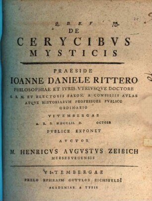 De cerycibus mysticis