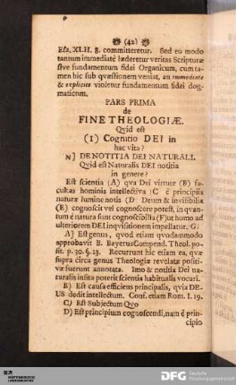 Pars Prima de Fine Theologiæ.