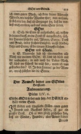 Der Krancke bittet um Gottes Beystand.