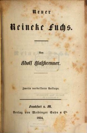 Neuer Reineke Fuchs