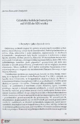 3: Gdańskie kolekcje bursztynu od XVII do XIX wieku