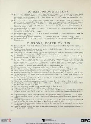 IX. Beeldhouwwerken (Nr. 876-881)