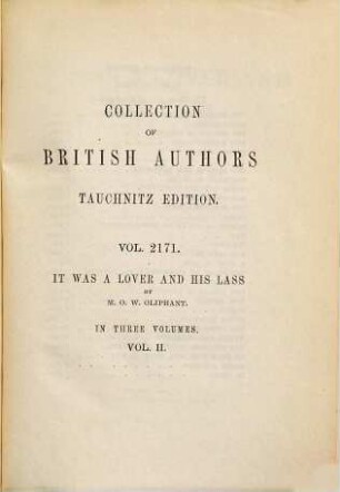 It was a lover and his lass : in three volumes, 2