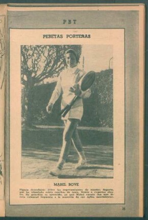 Mabel Bove, Figura descollante entre las represenantes de nuestro deporte [...] - [Fotografía] : Pebetas porteñas