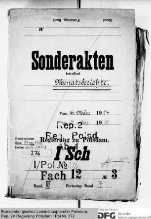 Monatsberichte der Schutzpolizei