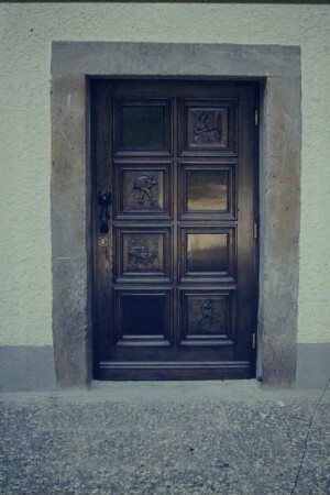 Allee, Haustür, Holztür, Detmold; farbig