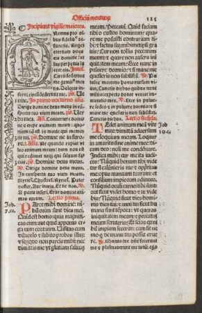 Incipit vigilie maiores.