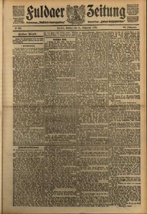 Erste Ausgabe vom Freitag, den 31. Dezember 1909.