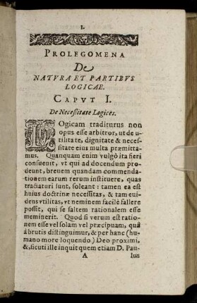 Prolegomena De Natura Et Partibus Logicæ.