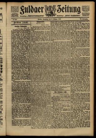 Dritte Ausgabe vom Samstag, den 06. Oktober 1906.