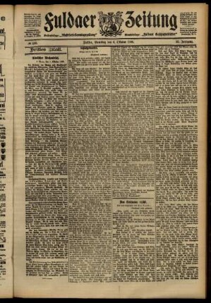 Dritte Ausgabe vom Samstag, den 06. Oktober 1906.