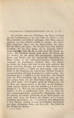 Commentar zum Buche des Propheten Hoseas