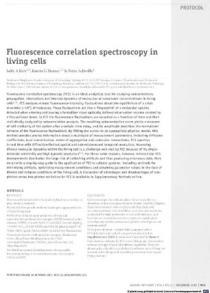 Fluorescence correlation spectroscopy in living cells