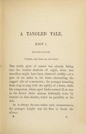 A tangled tale : By Lewis Carroll [d. i. Charles Ludwidge Dodgson]. With 6 illustr. by Arthur B. Frost