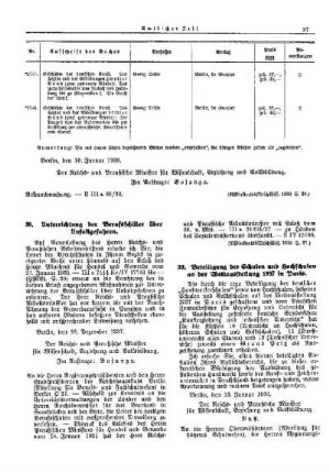 Unterrichtung der Berufsschüler über Unfallgefahren : [Erziehung] ; [Für das Reich] ; [Amtliche Erlasse] ; [Amtlicher Teil]