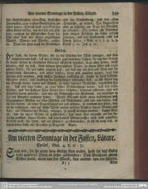 Am vierten Sonntage in der Fasten, Laetare. Epistel, Gal. 4. v. 21-31