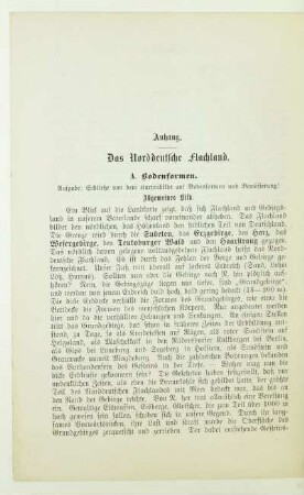 Anhang. Das Norddeutsche Flachland