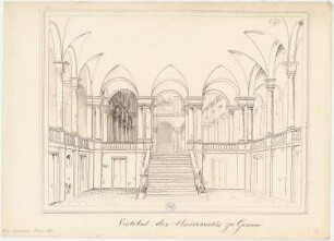 Universität Genua (Bartolomeo Bianco): Perspektivische Ansicht des Vestibüls
