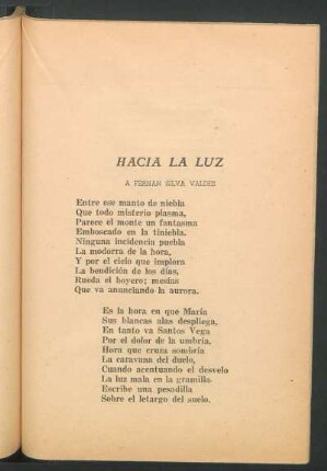 Hacía la luz : A Fernán Silva Valdés