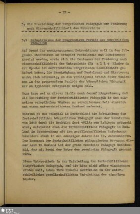 3. Die Einstellung der bürgerlichen Pädagogik zur Forderung nach Wissenschaftlichkeit des Unterrichts