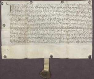 Gültverschreibung des Paul Jacob, wohnhaft zu Ispringen, über 15 Gulden Hauptgut, für das er jährlich 21 Schilling Heller an das Frauenkloster zu Pforzheim zahlt.