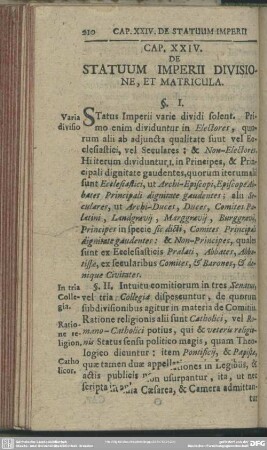 Cap. XXIV. De Statuum Imperii Divisione, Et Matricula