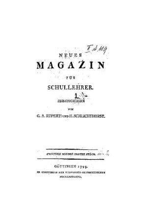 2: Neues Magazin für Schullehrer - 2.1794