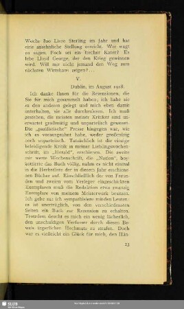 V. Dublin, im August 1918