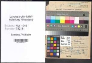 Entnazifizierung Wilhelm Simons , geb. 30.08.1898 (Arzt)