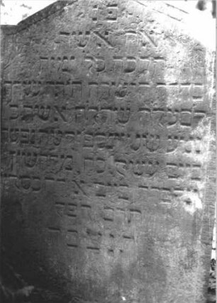 Grabstein 647 (Index: 99900605) Material: Sandstein Zustand: gut erhalten Maße HxBxT: 118x70x8 cm Beschreibung: Stele mit eingezogenem Dreiecksabschluss, im Dreiecksfeld Blüten Symbolik: Blüten: Grabstein 647 (Detailaufnahme)