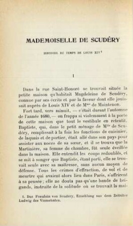 Mademoiselle de Scudéry, histoire du temps de Louis XIV