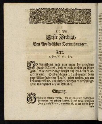 1330-1368, I. Einigen Apostolischen Vermahnungen